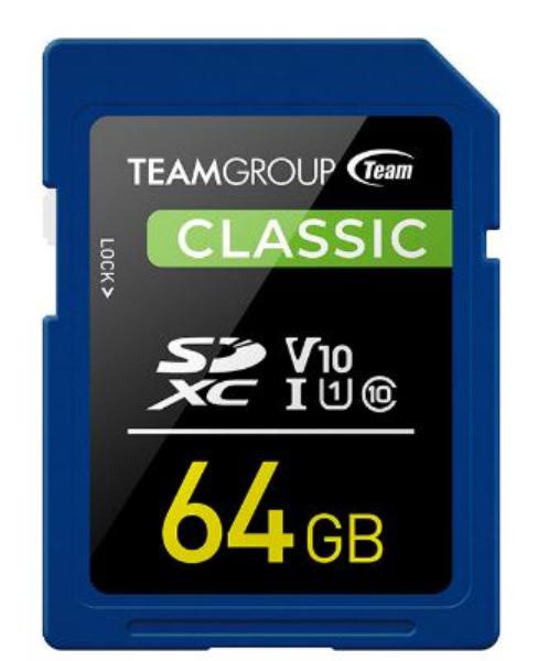 Team Group Classic SDXC UHS-1 V10 SD Memory Card 16GB, R/W (Max) 80MB/s 15MB/s