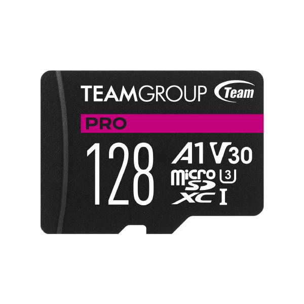 Team Group PRO V30 MicroSDXC Memory Card 128GB, R/W (Max) 100MB/s 90MB/s, 1500/500 IOPs, V30, UHS-I U3 With SD Adapter