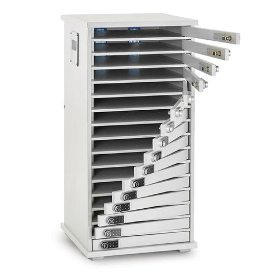 LapCabby Lyte 16 Multi Door | 16-Device Static AC Charging Locker for Laptops, Tablets &amp; Chromebooks up to 15&quot; - Horizontal