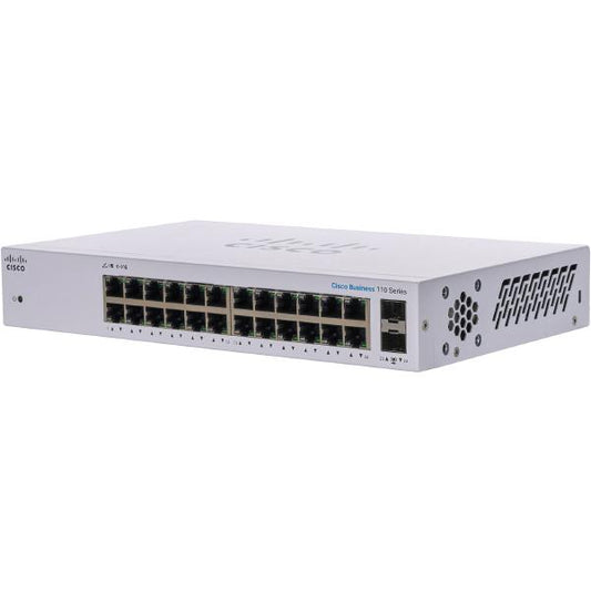 Cisco CBS110 Unmanaged 24-port GE, Partial PoE, 2x1G SFP Shared