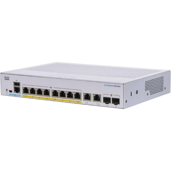 Cisco CBS350 Managed 8-port GE, Full PoE, Ext PS, 2x1G Combo