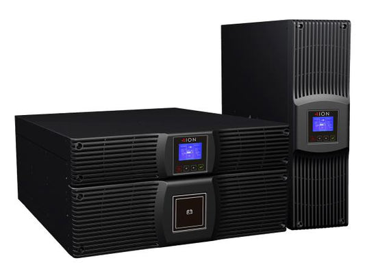 ION F18 10000VA / 9000 Online SUPER CHARGER UPS, NO BATTERIES, 5U Rack/Tower, 8 x C19, Hard Wired. 3yr Advanced Replacement Warranty, Rail Kit Inc